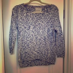 Crewneck marled navy silver white sweater.